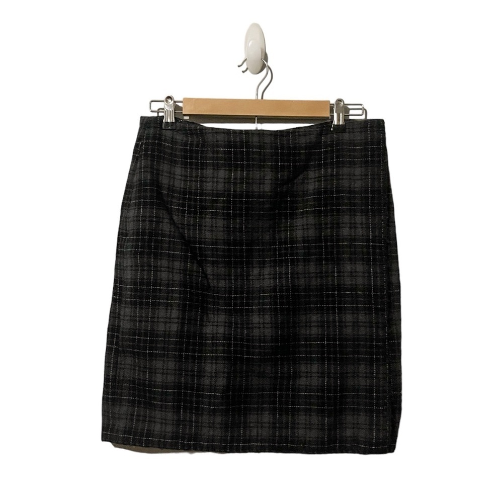 Eddie Bauer Wool Blend Plaid Mini Skirt